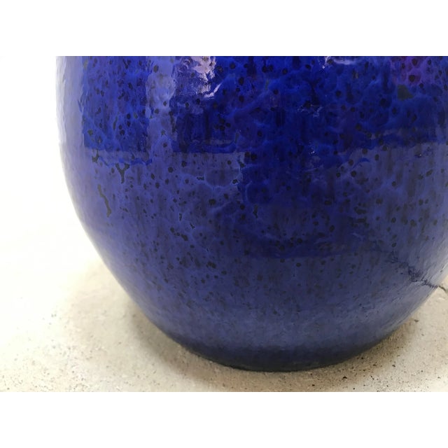 Black Large German Glazed Ceramic Table Lamp from Krösselbach, 1960s For Sale - Image 8 of 16