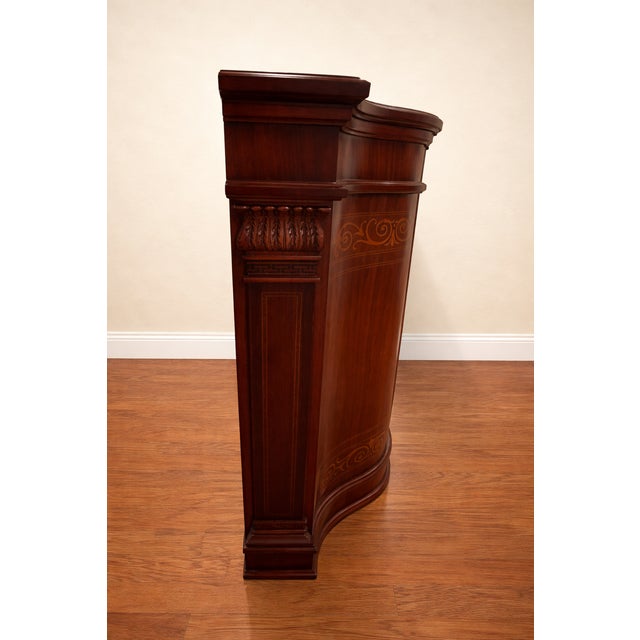 1960s French Regency Louis XVI Style Demilune Console or Bar Cabinet For Sale - Image 4 of 4