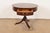 1980s Baker Furniture Georgian Flame Mahogany Pedestal Drum Side Table or Tea Table, Newly Refinished For Sale - Image 5 of 14