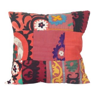 Uzbek Traditional Suzani Patchwork Pillow Case For Sale