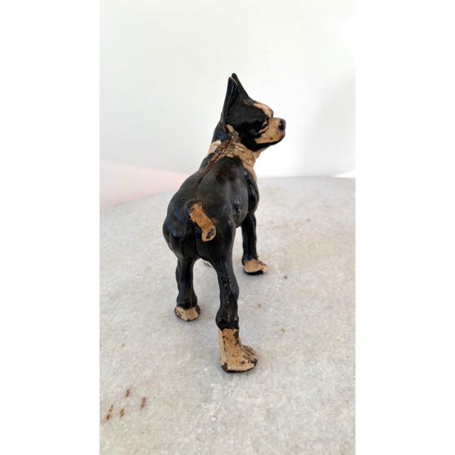 Early 20th Century Vintage Cast Iron Boston Terrier Dog Doorstop Early 20th Century For Sale - Image 5 of 5