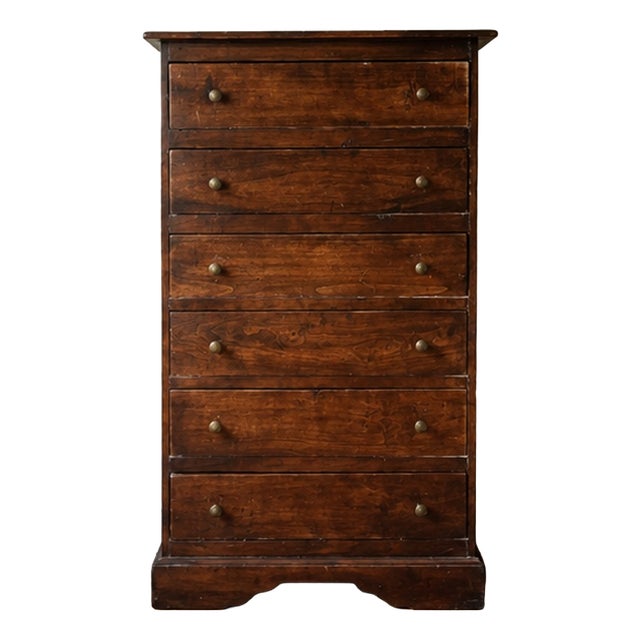 Beech Seven-Drawer Tall Chest, 1970s For Sale