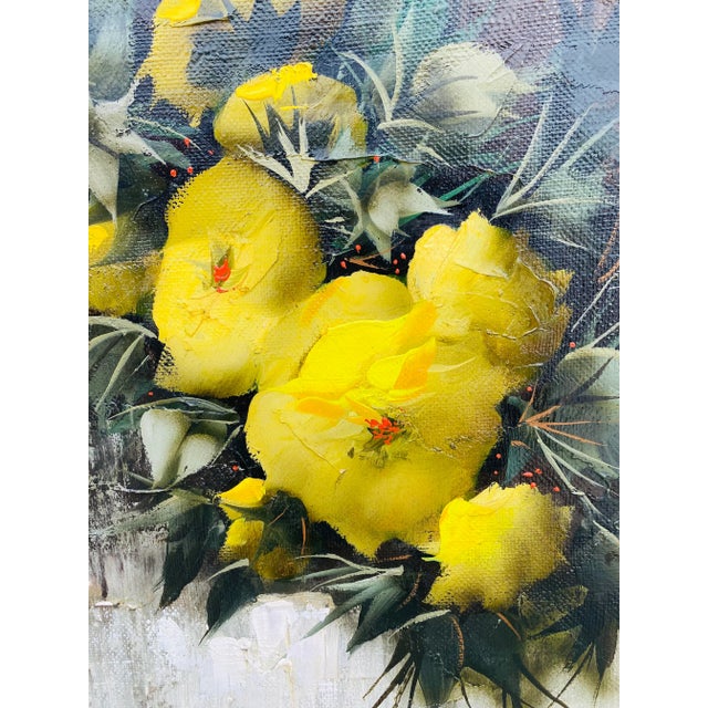Mid Century Floral Oil on Canvas Painting. For Sale In Philadelphia - Image 6 of 10