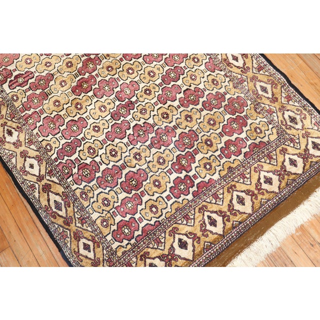Afghan Part Silk Contemporary Accent Rug For Sale - Image 4 of 6
