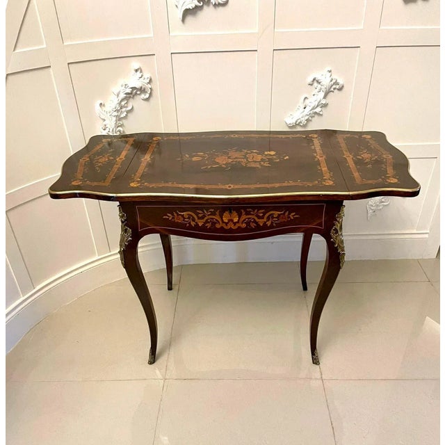 Antique French Rosewood Marquetry Inlaid Centre Table For Sale - Image 13 of 18