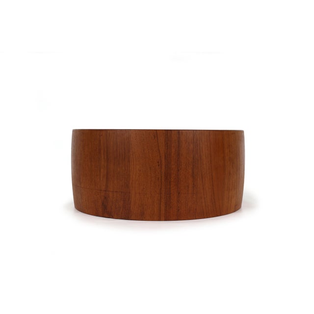 Wood Richard Nissen Danish Modern Staved Teak Salad Bowl With Servers For Sale - Image 7 of 12