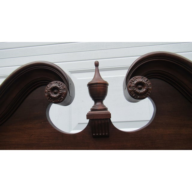 1980s Ethan Allen Cherry Georgian Court Secretary Bookcase Desk For Sale - Image 9 of 11
