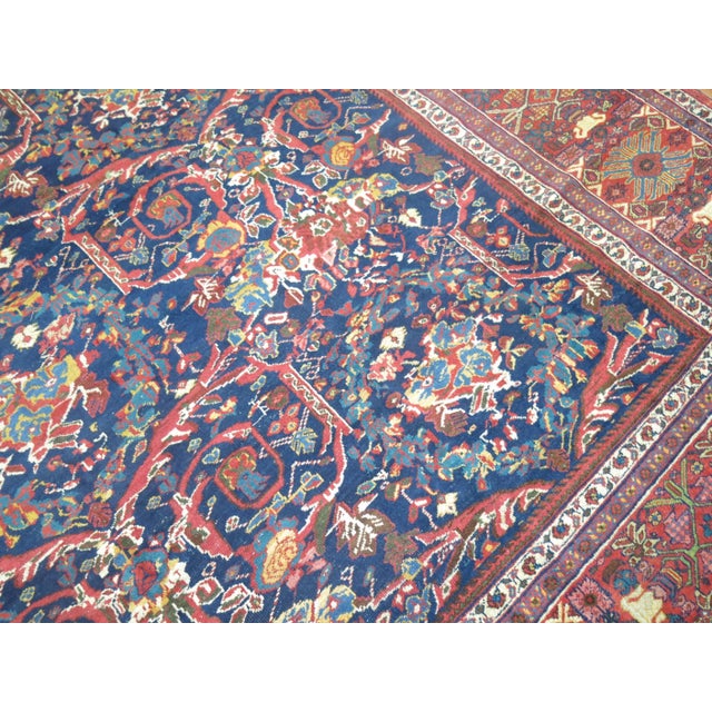 Early 20th Century Navy Oversize Square Persian Mahal Traditional Wool Oriental Rug For Sale - Image 18 of 18