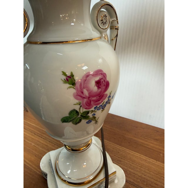 Shabby Chic Floral Urn Table Lamps, Pair For Sale In San Francisco - Image 6 of 12