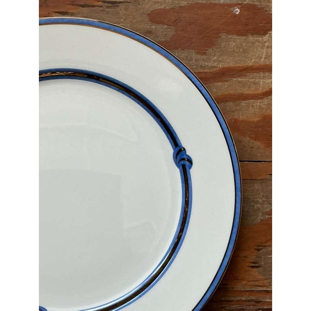 Traditional Vintage Boho Christofle "Rubanea Blue" Dinner Plates - A Pair For Sale - Image 3 of 8