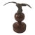 Vintage Cast Metal Eagle Sculpture on Turned Wood Base For Sale