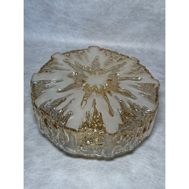 Italian Textured Flush Mount Ceiling Light, 1970s For Sale - Image 9 of 9