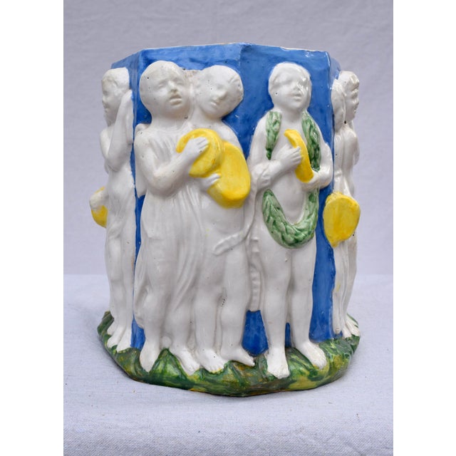 Neoclassical Italian Della Robbia Terra-Cotta Planter For Sale - Image 3 of 11