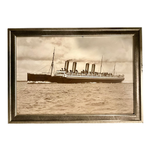 Large Vintage Photograph Kaiser Wilhelm II Ocean Liner by Beken of Cowes Framed
