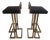 Brass Barstools in the style of Maison Jansen, 1975, Set of 2 For Sale
