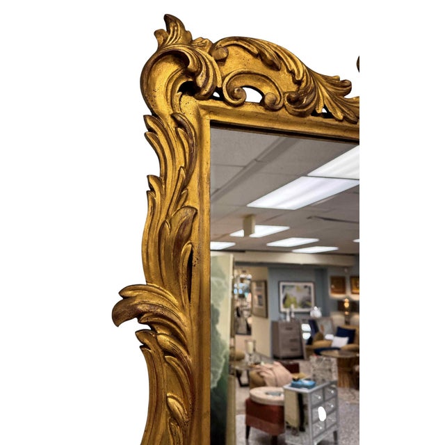 Vintage Carved Giltwood Mirror For Sale - Image 4 of 9
