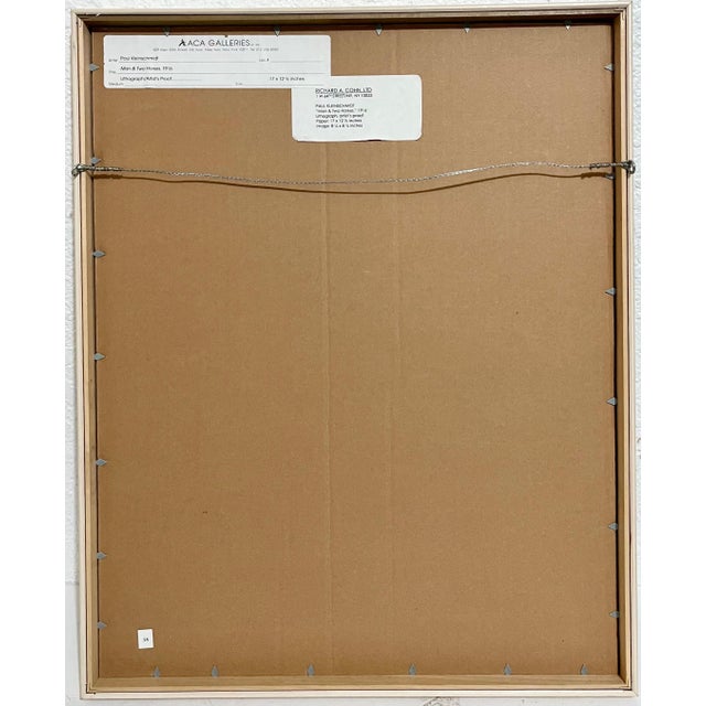 1910s Paul Kleinschmidt, 1916 German Expressionism Figurative Lithograph Man Two Horses Paul Kleinschmidt, 1916 For Sale - Image 5 of 6