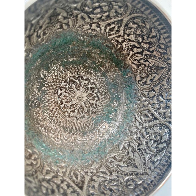 19th Century Buddhist Singing Bowl in Repousse Silver, Set of 2 For Sale - Image 13 of 14