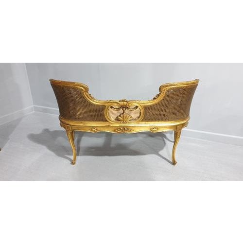 French Gilt Two Seater Window Sofa For Sale - Image 11 of 12
