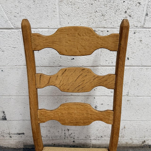 Brown Set of 4 Henning Kjaernulf Razorblade Oak Dining Chairs, Eg Kvalitetsmøbel, Danish Modern For Sale - Image 8 of 10