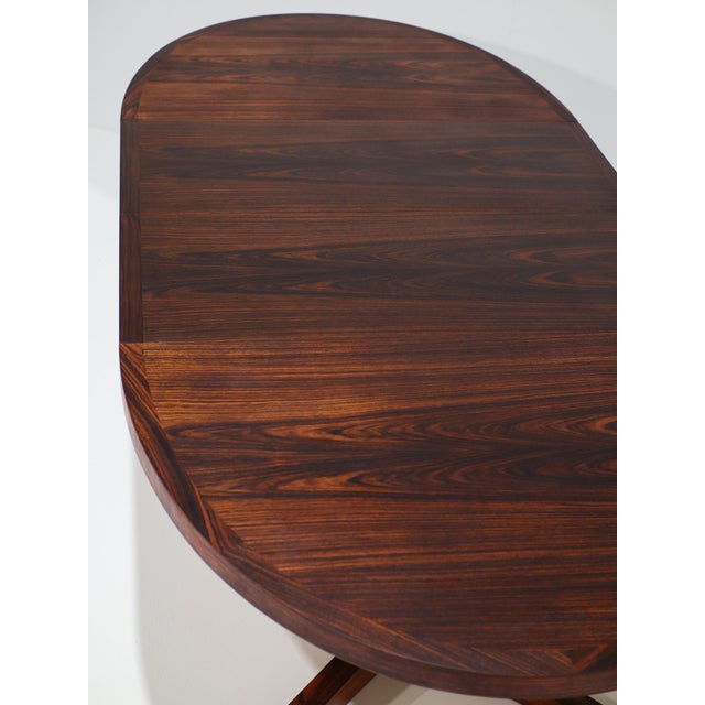 Oval Extendable Dining Table in Kingwood from Dyrlund, Denmark, 1960s For Sale - Image 6 of 17