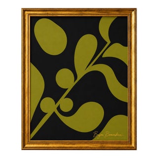 Verdant Noir Abstract Painting, Framed by Bryan Boomershine For Sale