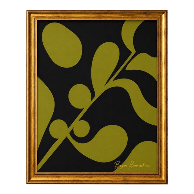 Verdant Noir Abstract Painting, Framed by Bryan Boomershine For Sale