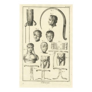 Antonio Baratti, Nude, Head, Face and Body Bandages, Diderot Chirurgie Plate Xxvii, 1772, Engraving For Sale