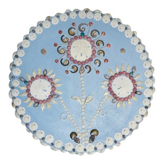 Sea Shell Art Rose on Blue Created by Elia For Sale
