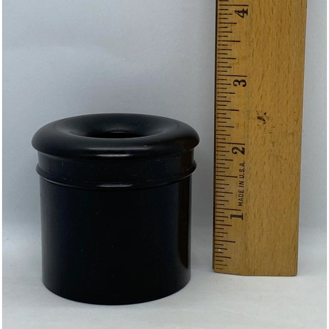 1900s Edwardian English Ebony Wood Vanity Hair Receiver For Sale - Image 9 of 11