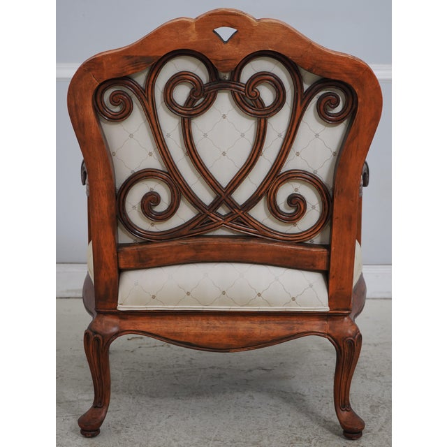 Thomasville Thomasville Curved Queen Anne Style Chair & Ottoman For Sale - Image 4 of 18