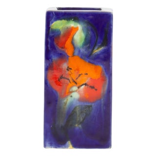 Elio Schiavon Italian Hand-Painted Ceramic Vase For Sale