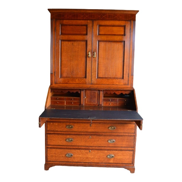 Antique Oak Top Desk, Secretary For Sale