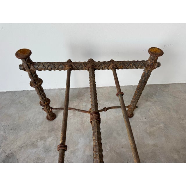 Brown Vintage Brutalist Rebar End Table Base in the Style of Ilana Goor For Sale - Image 8 of 12