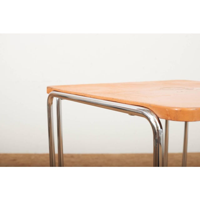 Loop Table B10 in Chrome-Plated Tubular Steel and Peach-Colored Lacquered Plywood by Marcel Breuer, 1927 For Sale - Image 6 of 14