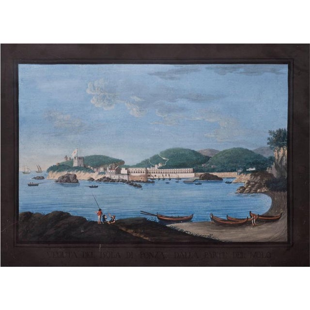 Unknown, Ponza Island Landscape Painting, 18th Century, Oil on Canvas For Sale - Image 5 of 5