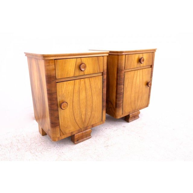 Vintage Polish Art Deco Nightstands, 1940s, Set of 2 For Sale - Image 6 of 13