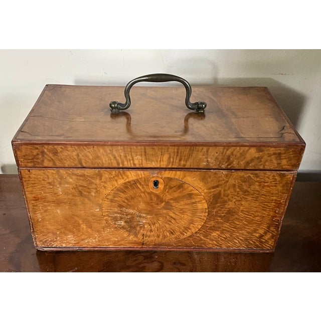 Antique 18th Century English George III Satinwood and Mahogany Tea Caddy Box Circa 1790 For Sale - Image 10 of 18