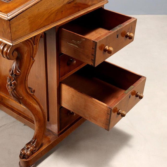 Wood Walnut Davemport Writing Desk For Sale - Image 7 of 9