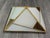 Pyramid-shaped ceiling or wall lamp with white opal glass and gold-colored metal. Square base with one light source. Made...