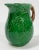 Vintage Majolica Style Green Leaf Motif Pitcher For Sale - Image 4 of 11