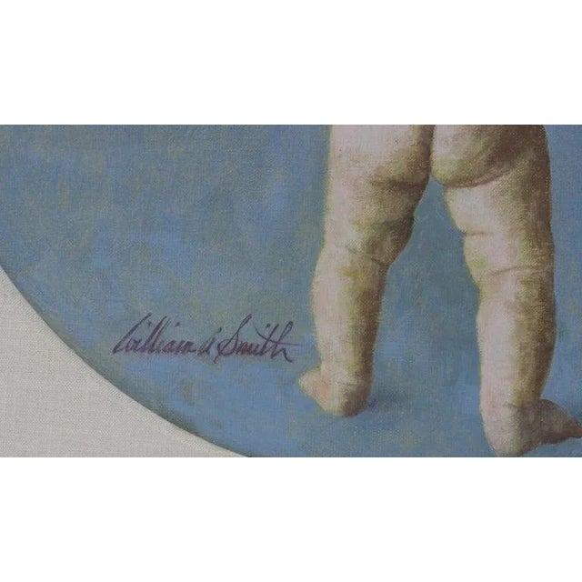 Realism William a Smith Oil Painting of a Baby For Sale - Image 3 of 12