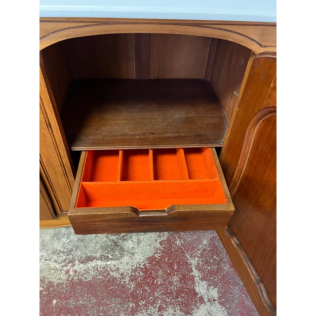 Brown Vintage Country French Buffet Marble Top For Sale - Image 8 of 9