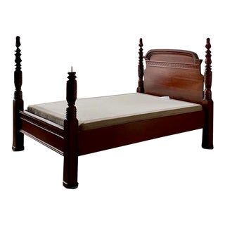Pennsylvania House Hallmark Cherry 4 Post Rice Carved Queen Bed For Sale