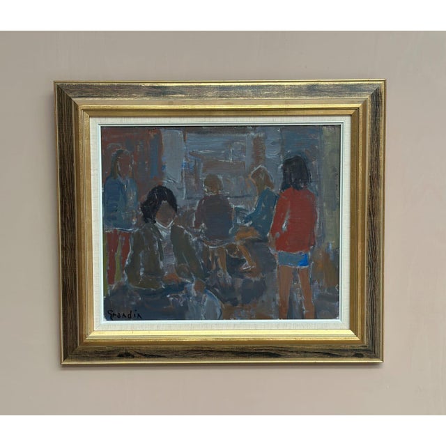 Svän Grandin, Gathering, 1960s, Oil on Canvas, Framed For Sale - Image 10 of 18