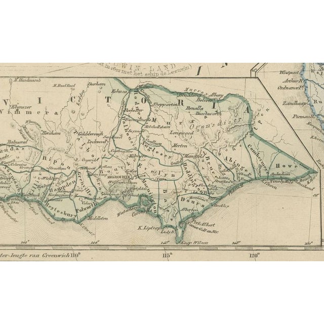 Late 19th Century Australia or New Holland Map with Inset Regions by Noothoven van Goor, 1876 For Sale - Image 5 of 13