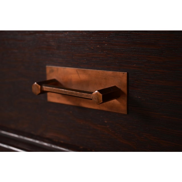 Brown Limbert Style Antique Mission Oak Arts & Crafts Desk or Library Table, Circa 1910 For Sale - Image 8 of 14