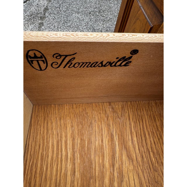 Brown Late 20th Century Thomasville Furniture Rustic Walnut Flip Top Server/Bar For Sale - Image 8 of 9