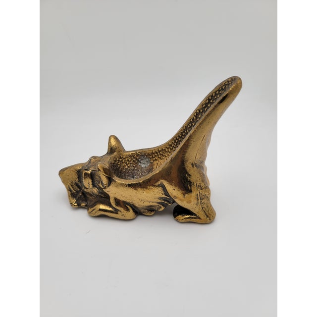 Vintage Brass Scottie Dog Pipe Stand. Green Velvet on Bottom to Prevent Scratches on Furniture or Glass. A manly timepiece...