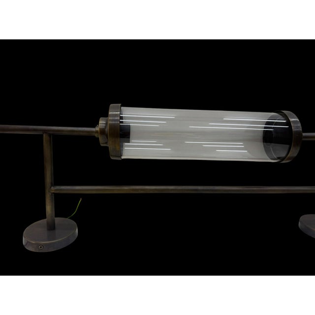 Handmade Brass Double Light Glass Tube Wall Sconce For Sale - Image 17 of 17